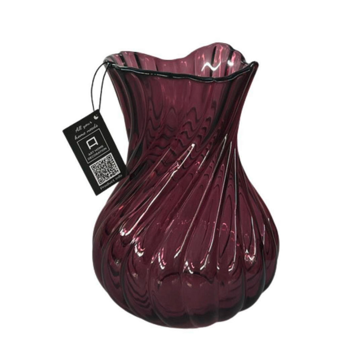 VÁZA  - lila, Design, Üveg (15/15/21cm)