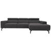 ECKSOFA Braun, Schwarz Webstoff  - Schwarz/Braun, Design, Textil/Metall (292/175cm) - MID.YOU
