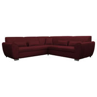 ECKSOFA Dunkelrot Flachgewebe  - Silberfarben/Dunkelrot, Design, Kunststoff/Textil (266/266cm) - Livetastic
