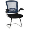 BESUCHERSTUHL Blau, Schwarz  - Chromfarben/Blau, MODERN, Textil/Metall (64/103/64cm) - MID.YOU