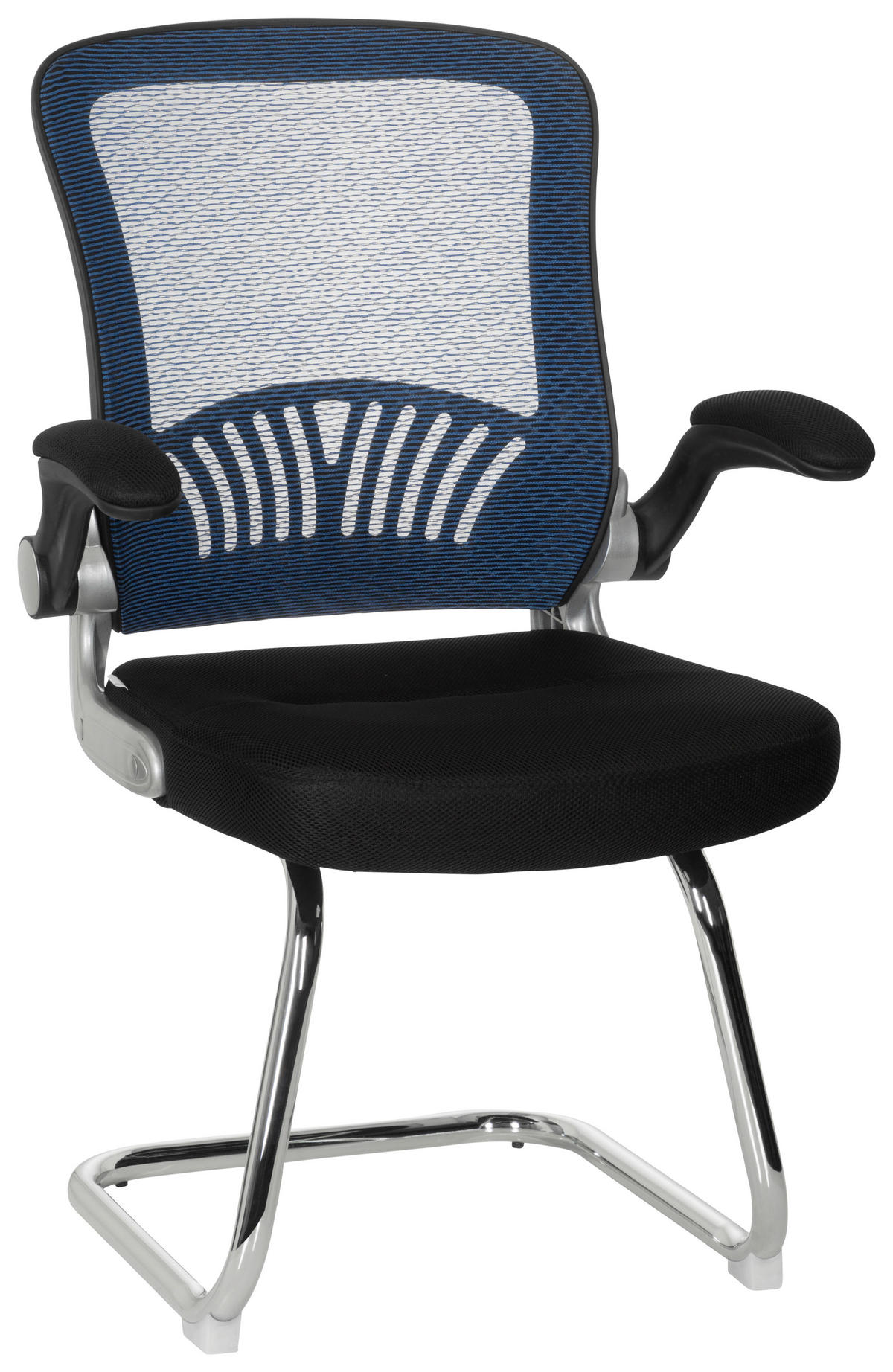 BESUCHERSTUHL Blau, Schwarz  - Chromfarben/Blau, MODERN, Textil/Metall (64/103/64cm) - MID.YOU