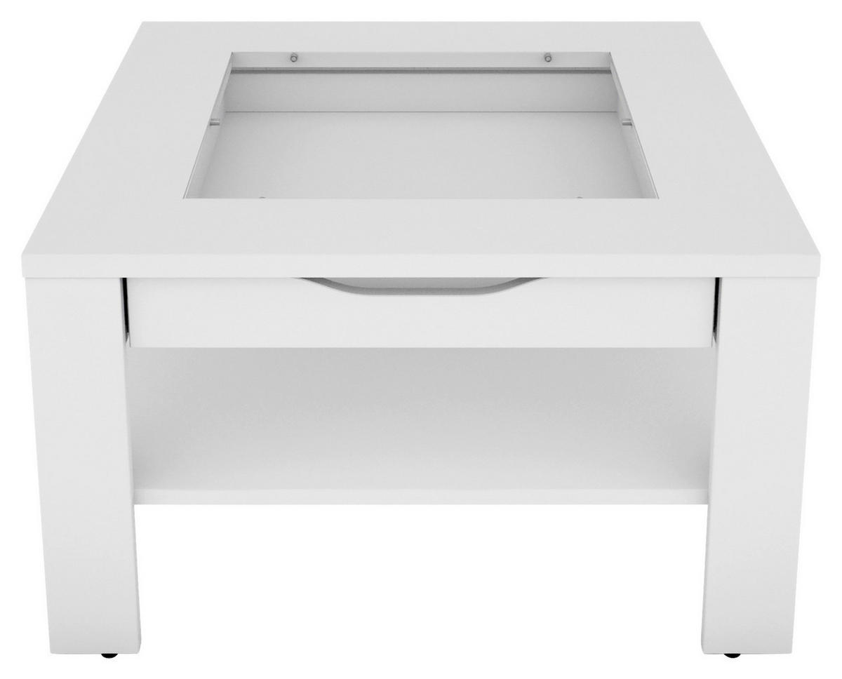 COUCHTISCH quadratisch Weiß  - Weiß, Design, Glas/Holzwerkstoff (67/43/67cm) - MID.YOU