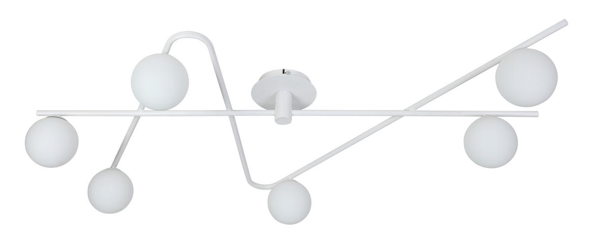 DECKENLEUCHTE 120/73,5/28 cm  - Weiß, Trend, Glas/Metall (120/73,5/28cm) - Collett's Monde