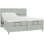 BOXSPRINGBETT 200/200 cm  in Hellgrau  - Chromfarben/Hellgrau, KONVENTIONELL, Kunststoff/Textil (200/200cm) - Voleo