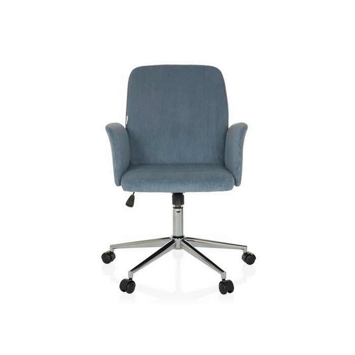 OTOČNÁ ŽIDLE, manšestr, modrošedá - barvy stříbra/modrošedá, Moderní, kov/textil (70cm) - MID.YOU