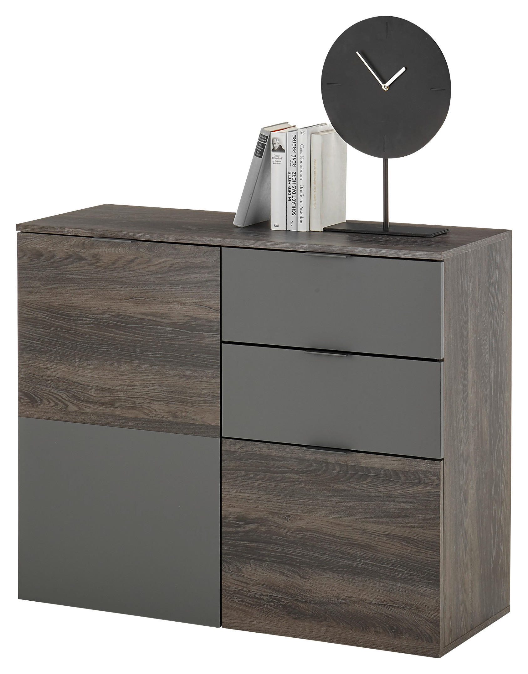 BYRÅ 100/83,5/38 cm  - grå/svart, Lifestyle, trämaterial/plast (100/83,5/38cm) - MID.YOU