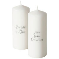 STUMPENKERZE 6/15 cm  - Schwarz/Weiß, Basics, Paraffin (6/15cm)