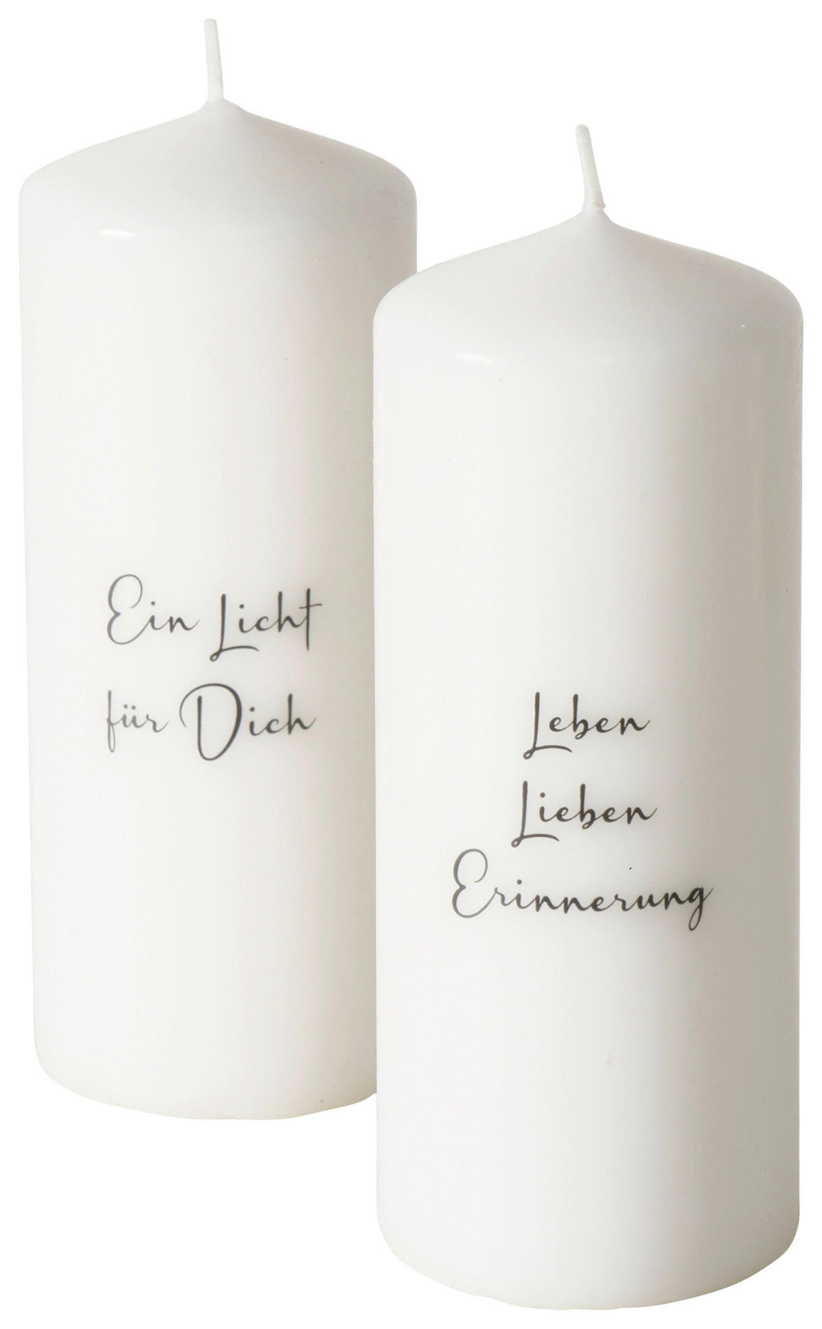 STUMPENKERZE 6/15 cm  - Schwarz/Weiß, Basics, Paraffin (6/15cm)