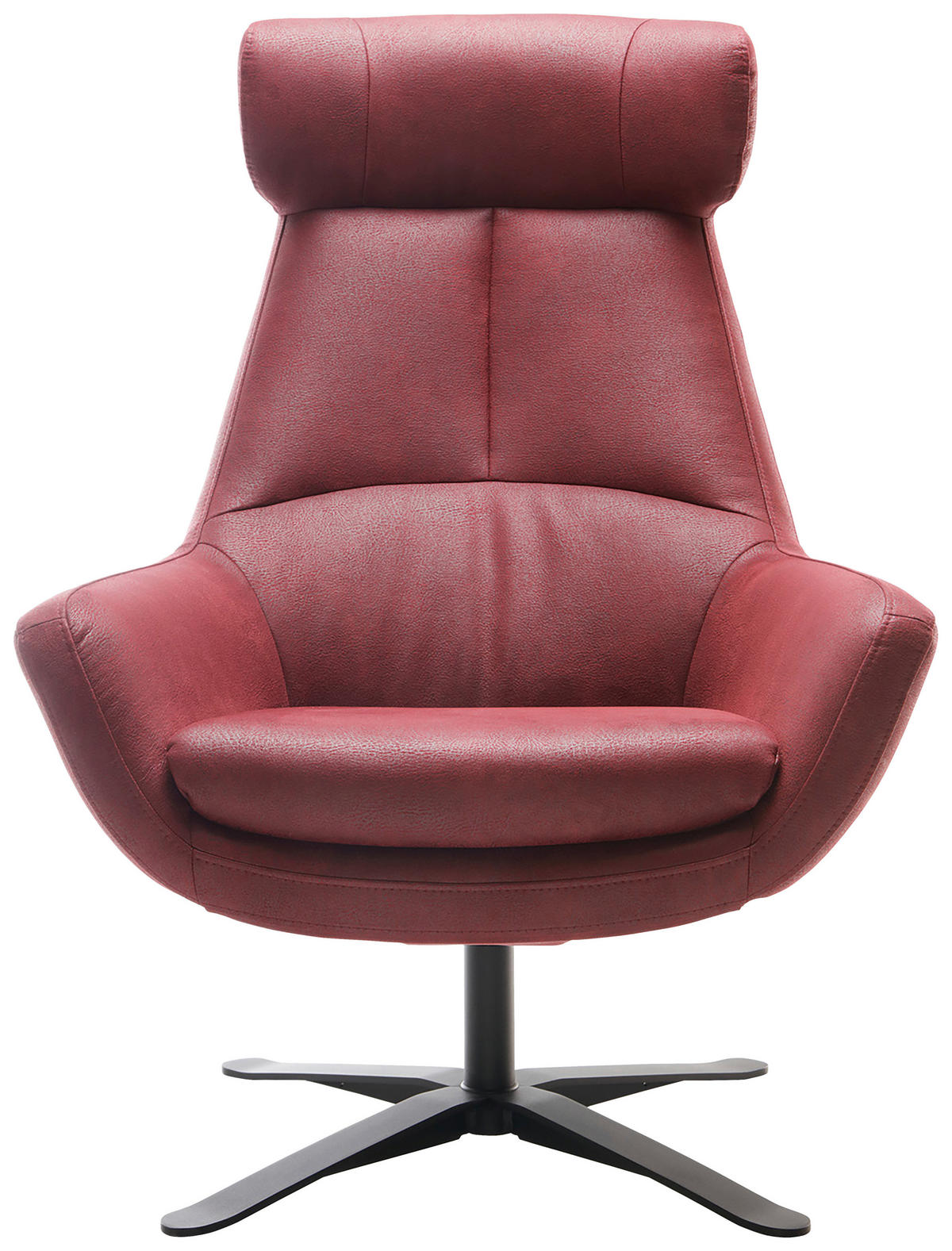 SESSEL BE ORGANIC Mikrofaser Rot    - Rot/Schwarz, MODERN, Textil/Metall (81/112/83cm) - Trendmanufaktur