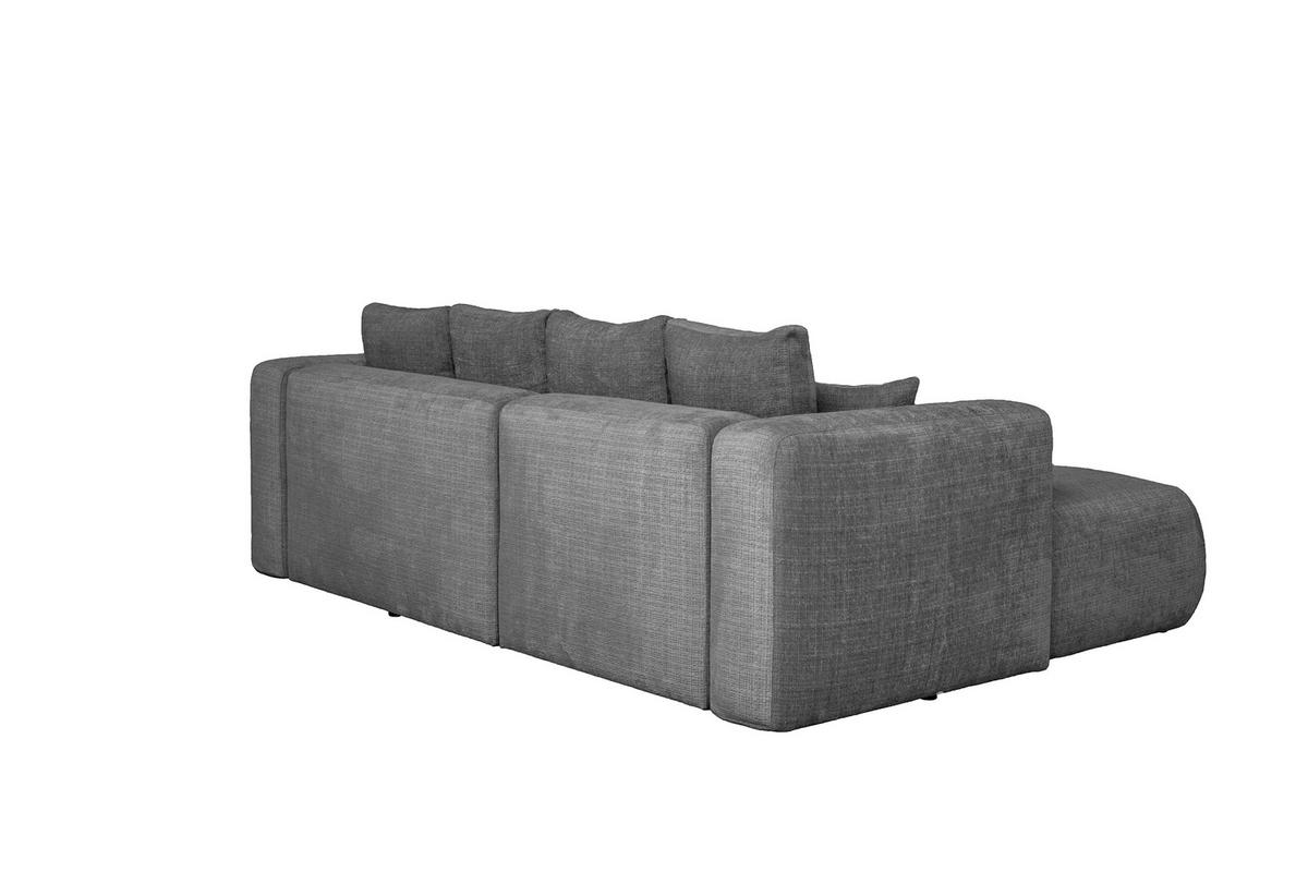 ECKSOFA Dunkelgrau Chenille Zierkissen, Rückenkissen, Rücken echt  - Dunkelgrau/Schwarz, MODERN, Kunststoff/Textil (188/276cm) - Milino