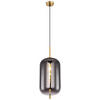 HÄNGELEUCHTE Blacky I 22/120 cm   - Messingfarben, Design, Glas/Metall (22/120cm) - Globo