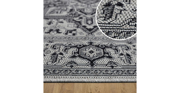 OUTDOORTEPPICH 120/170 cm Plutus Grau, Schwarz  - Schwarz/Grau, Design, Kunststoff (120/170cm) - Novel