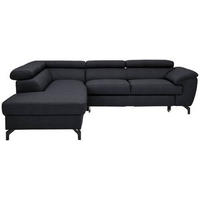 Freisteller von Celina Home ECKSOFA Schwarz Echtleder.