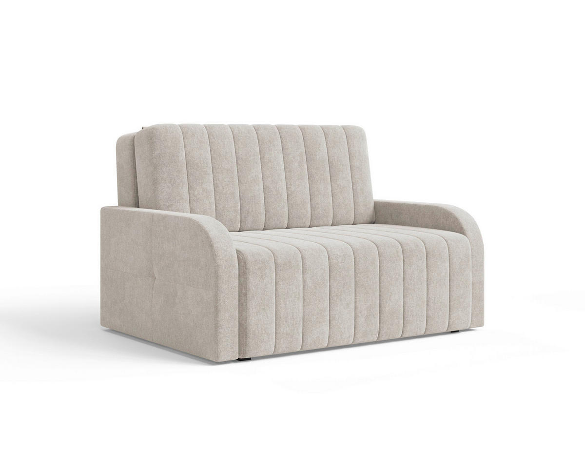 SCHLAFSOFA ALASKA 120 Taupe  inkl. Schlaffunktion, Stauraum  - Taupe/Schwarz, Design, Kunststoff/Textil (141/90/104cm) - MID.YOU