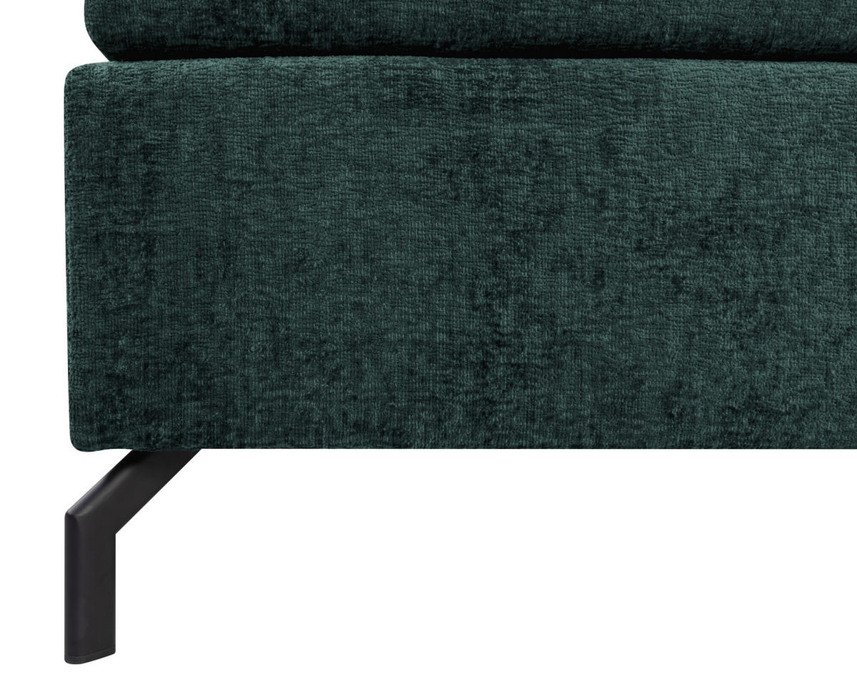BOXSPRINGBETT 180/200 cm  in Dunkelgrün  - Dunkelgrün/Schwarz, Design, Textil/Metall (180/200cm) - Esposa