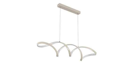 LED-HÄNGELEUCHTE 100/22/120 cm  - Sandfarben, Design, Kunststoff/Metall (100/22/120cm) - Novel
