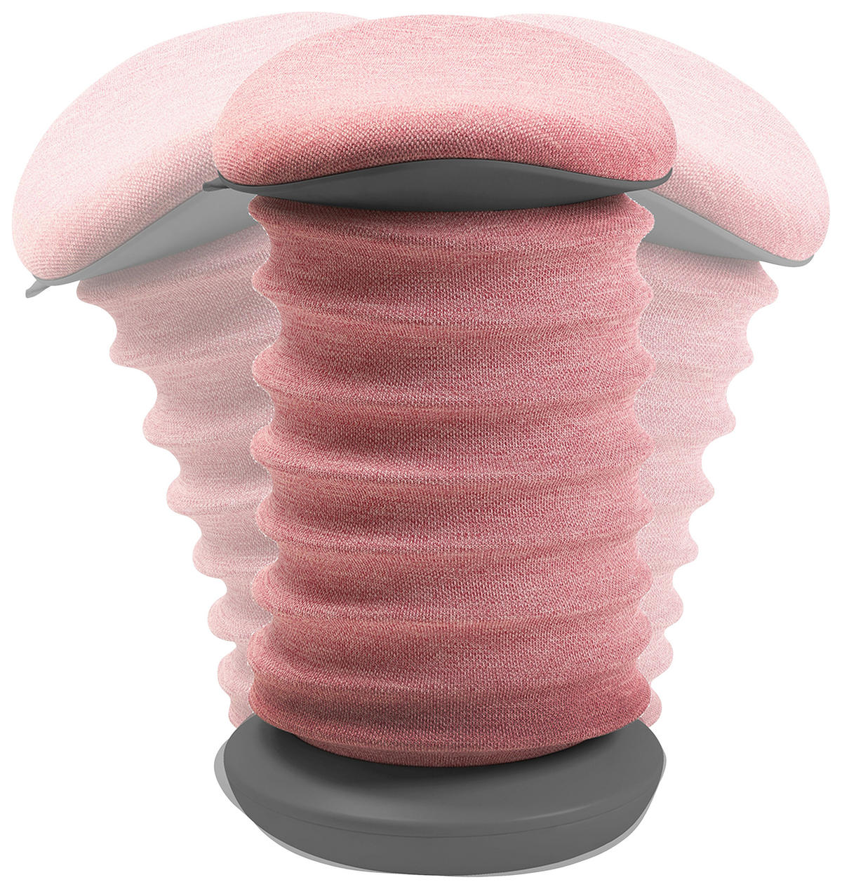 BÜROHOCKER Grau, Rosa  - Rosa/Grau, Design, Kunststoff/Textil (37,5/53-64/36cm) - Topstar