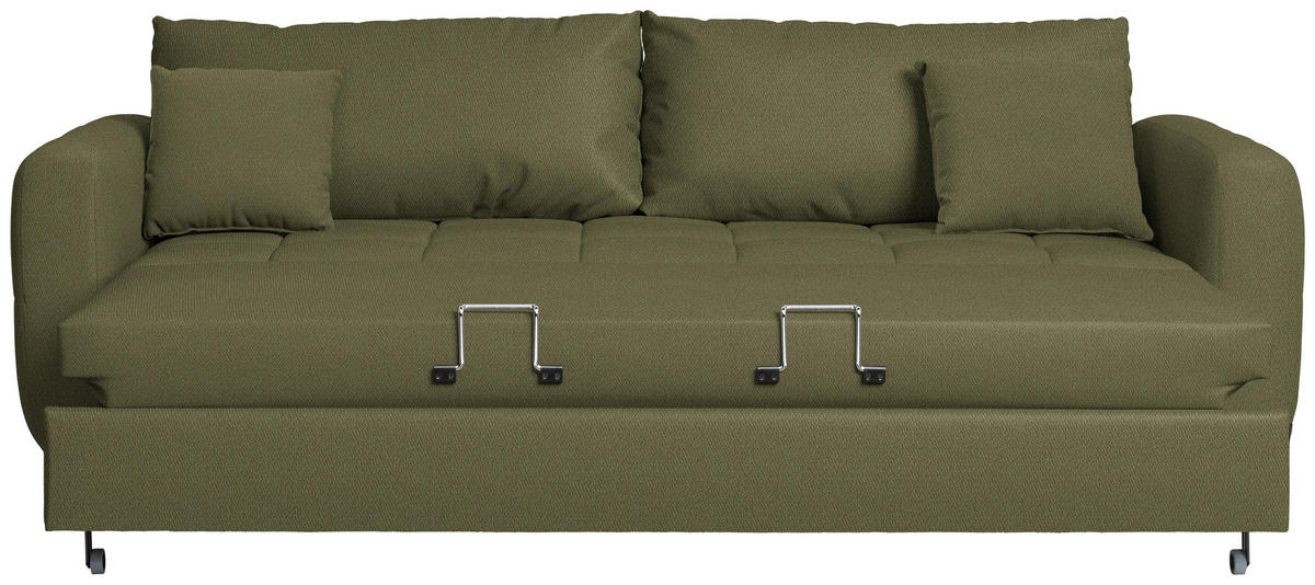 SCHLAFSOFA  in Webstoff Grün  - Schwarz/Grün, Design, Holz/Textil (236/88/101cm) - Lomoco
