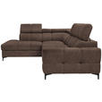 ECKSOFA in Struktur Dunkelbraun  - Dunkelbraun/Schwarz, MODERN, Textil/Metall (212/254cm) - Carryhome