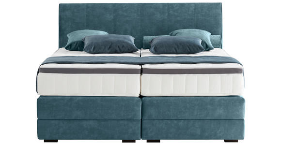 BOXSPRINGBETT 200/200 cm  in Petrol  - Wengefarben/Petrol, KONVENTIONELL, Holz/Textil (200/200cm) - Novel