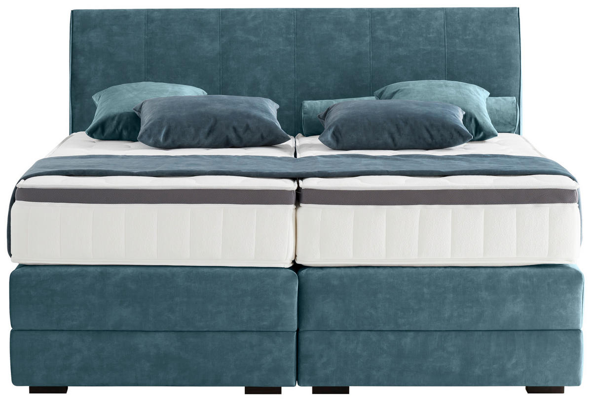 BOXSPRINGBETT 180/200 cm  in Petrol  - Wengefarben/Petrol, Konventionell, Holz/Textil (180/200cm) - Novel