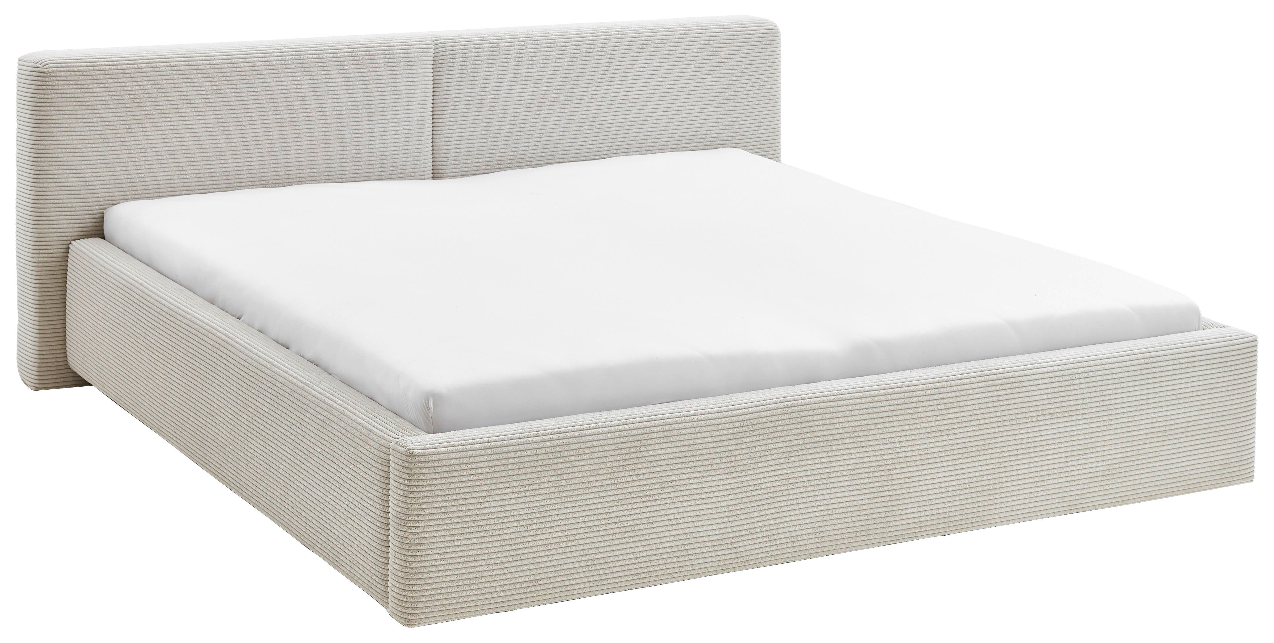 POLSTERBETT 160/200 cm  in Beige  - Weiss/Beige, Basics, Holz/Textil (160/200cm) - Boxxx
