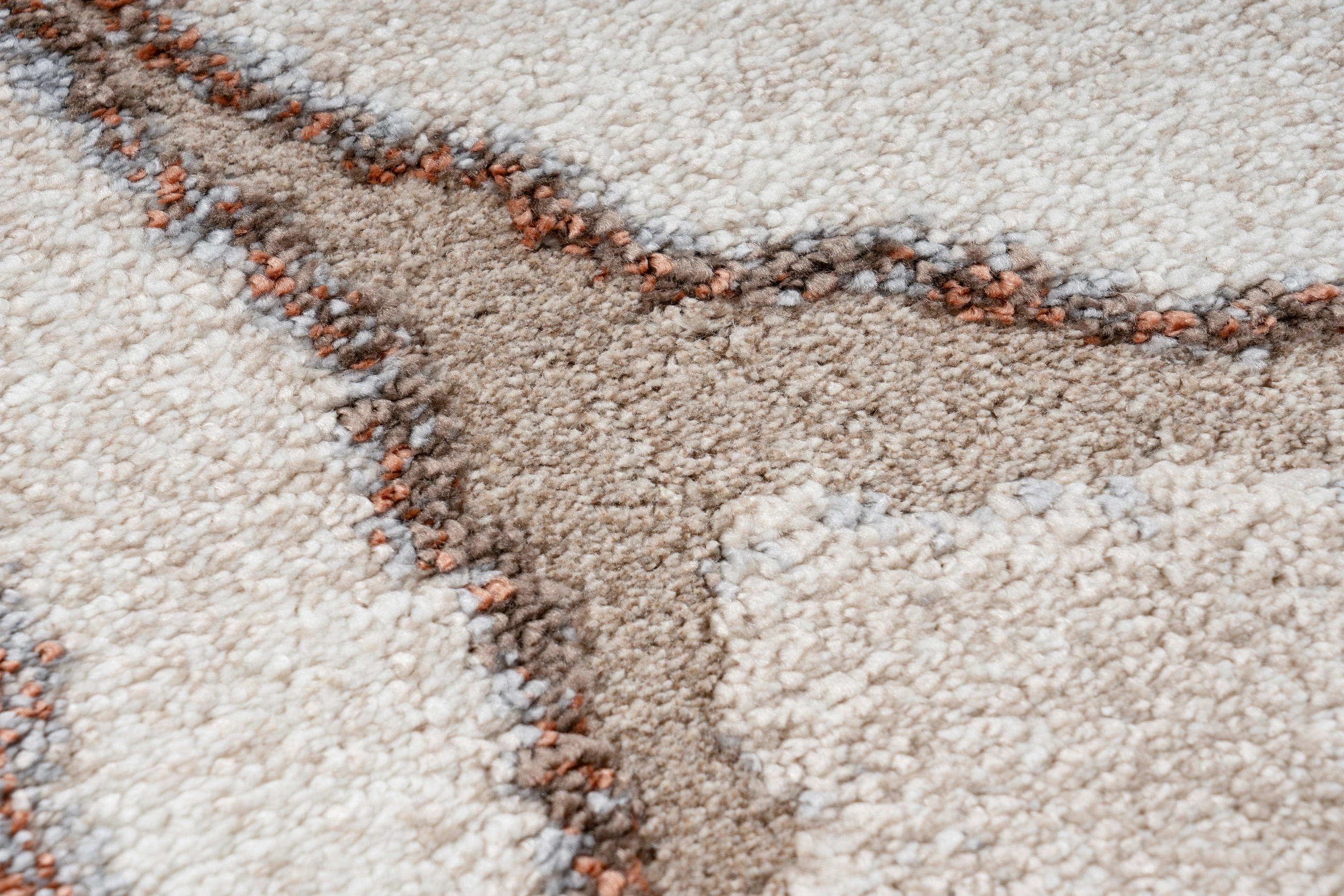 Thumbnail - Obsession Webteppich MY Bologna, Creme, Terracotta, Kunststoff, Textil, Abstraktes, rechteckig, 140x200 cm, Oeko-Tex® St...