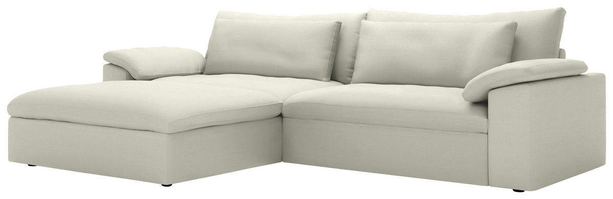ECKSOFA  Chenille Creme  - Creme/Schwarz, Modern, Kunststoff/Textil (198/306cm) - Carryhome