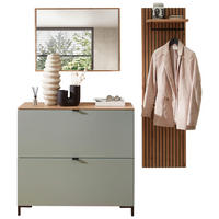 ANSAMBLU DE HOL, 3 piese, 155/188/37 cm  - verde salvie/stejar Artisan, Modern, material pe bază de lemn (155/188/37cm) - Voleo