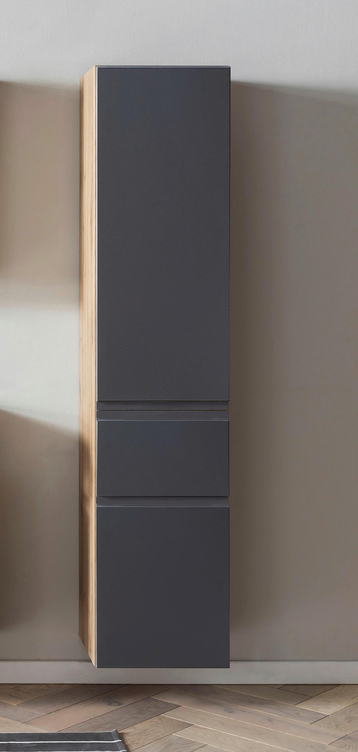 HÖGSKÅP  - ek Wotan/grå, Modern, trämaterial (40/180/35cm) - Held