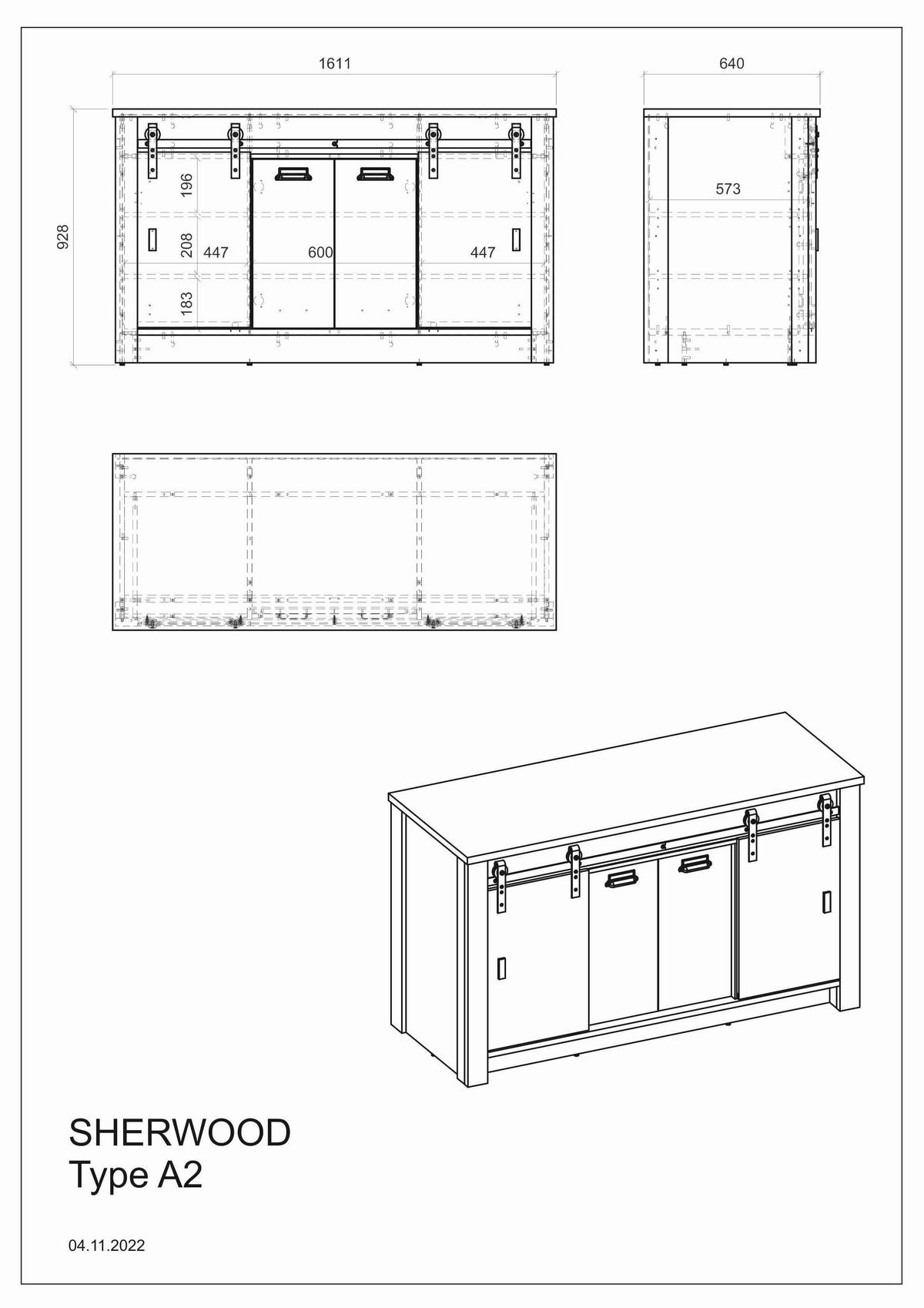 SPÜLENUNTERSCHRANK 161/93/64 cm  in Anthrazit, Weiß  - Anthrazit/Schwarz, Trend, Holzwerkstoff/Metall (161/93/64cm) - MID.YOU