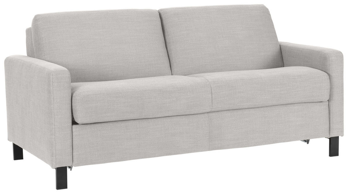 SCHLAFSOFA in Textil Hellgrau  - Hellgrau/Schwarz, Design, Holz/Textil (184/92/102cm) - Venda