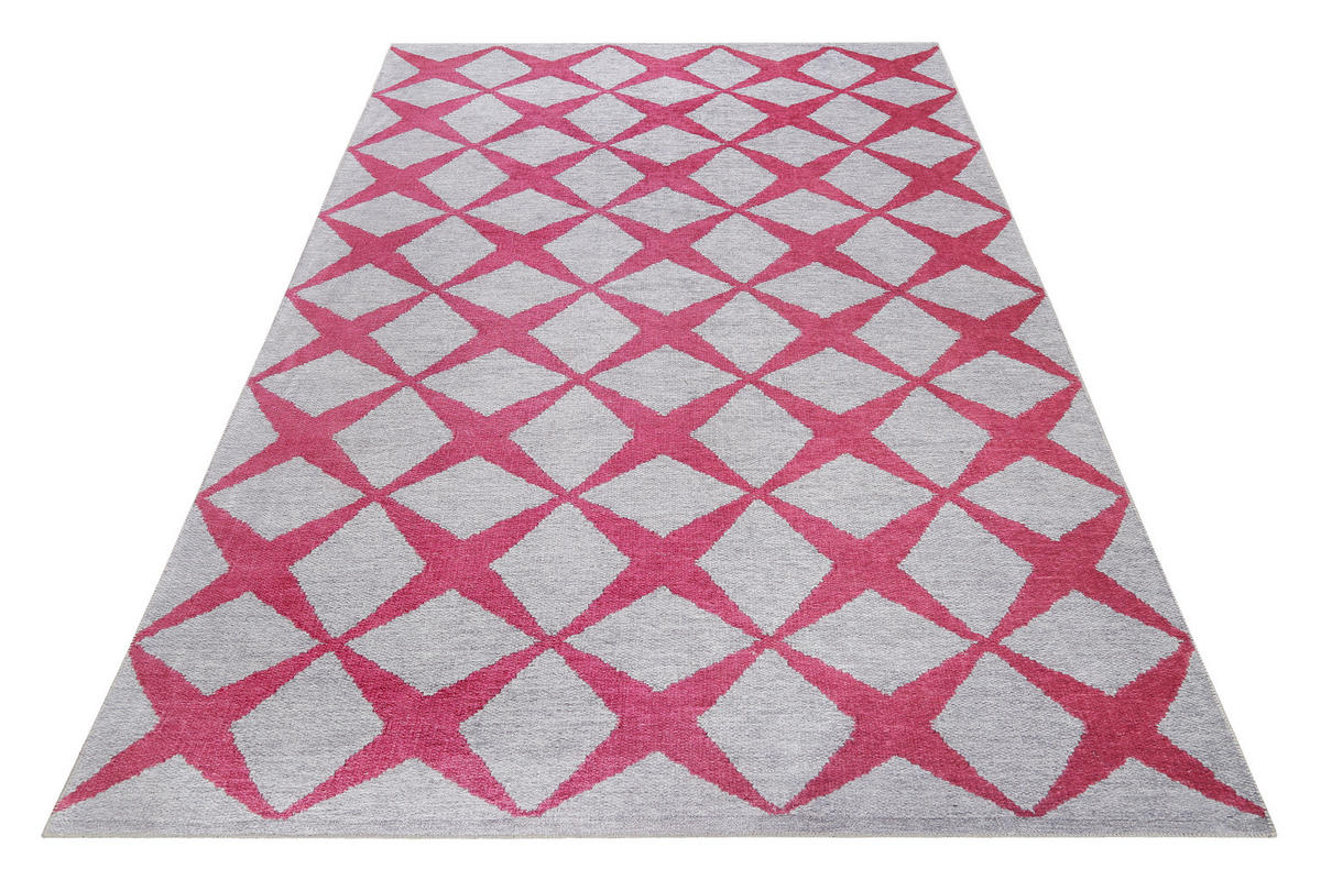FLACHWEBETEPPICH 130/190 cm Caledon Bordeaux, Sandfarben  - Sandfarben/Bordeaux, KONVENTIONELL, Textil (130/190cm) - Esprit
