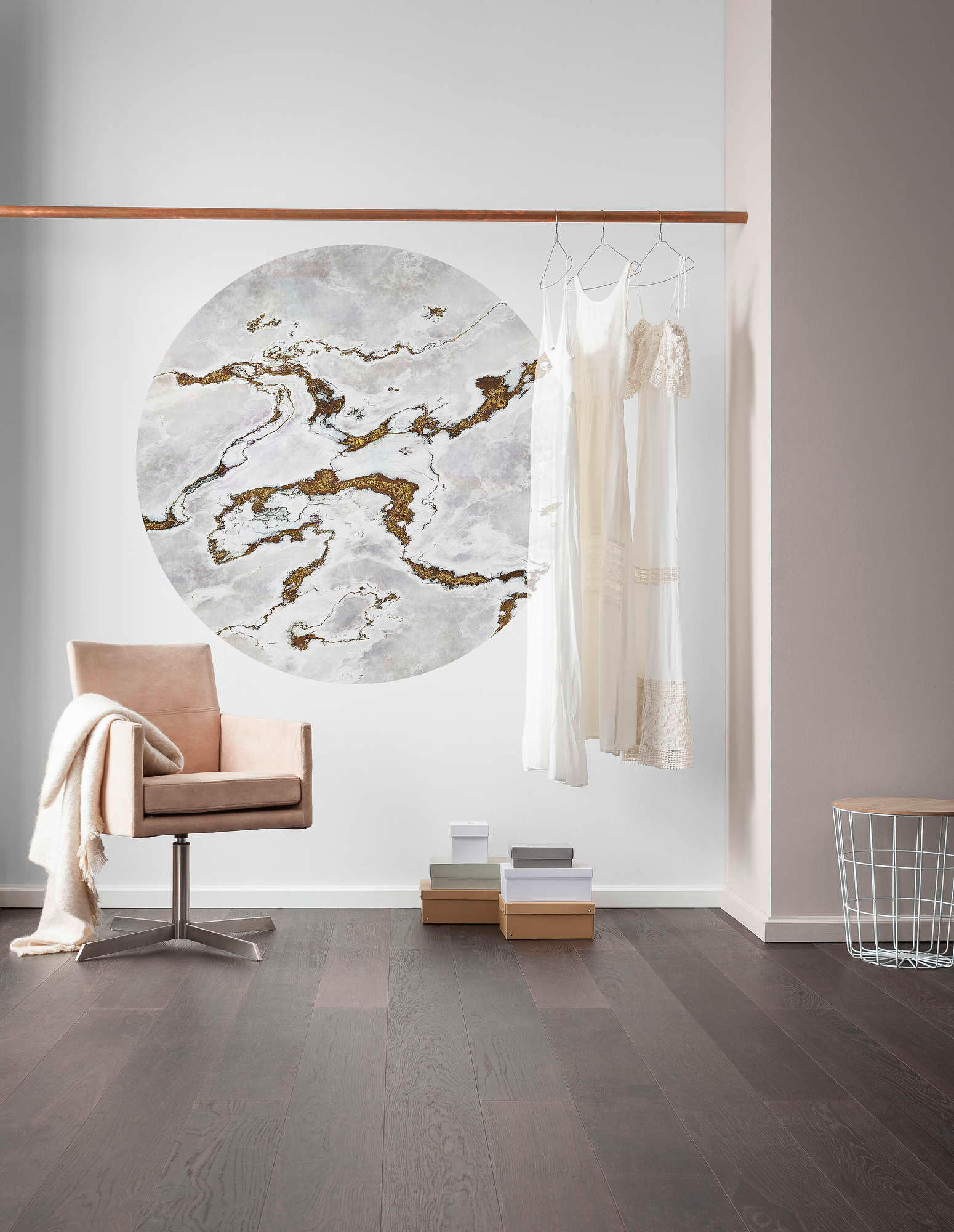 FOTOTAPETE  - Goldfarben/Weiß, Trend (125cm) - Xora