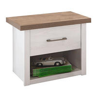 MEUBLE DE CHEVET 51/46/43 cm  blanc, couleur de chêne truffier  - couleur de chêne truffier/couleur graphite, Lifestyle, métal/matériau de bois (51/46/43cm) - Carryhome