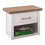 NACHTKÄSTCHEN 51/46/43 cm  in Weiß, Trüffeleichefarben  - Trüffeleichefarben/Graphitfarben, LIFESTYLE, Holzwerkstoff/Metall (51/46/43cm) - Carryhome