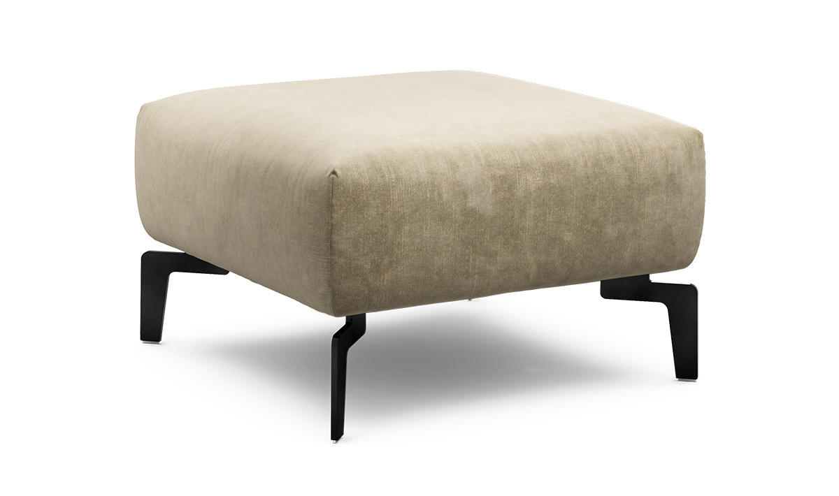 HOCKER Samt Naturfarben  - Schwarz/Naturfarben, Design, Textil/Metall (70/70/46cm) - SENSOO