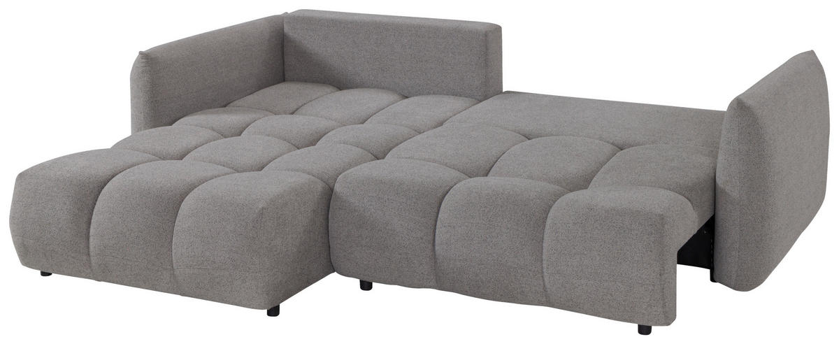 ROHOVÁ ROZKLÁDACÍ POHOVKA, plast, textil, kompozitní dřevo, šedá - šedá/černá, Konvenční, kompozitní dřevo/textil (273/188cm) - Livetastic