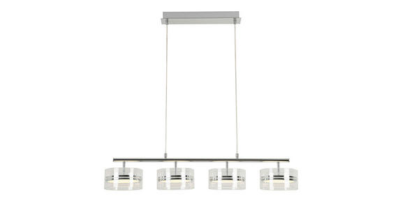 LED-HÄNGELEUCHTE 93/18/120 cm  - Chromfarben, Design, Glas/Kunststoff (93/18/120cm) - Ambiente