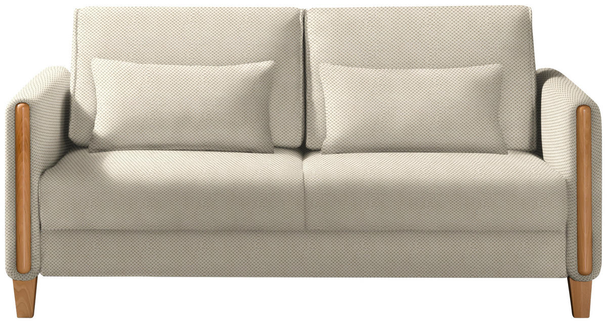 SCHLAFSOFA in Holz, Textil Creme, Buchefarben  - Buchefarben/Creme, Design, Holz/Textil (174/88/104cm) - Niels Andersson