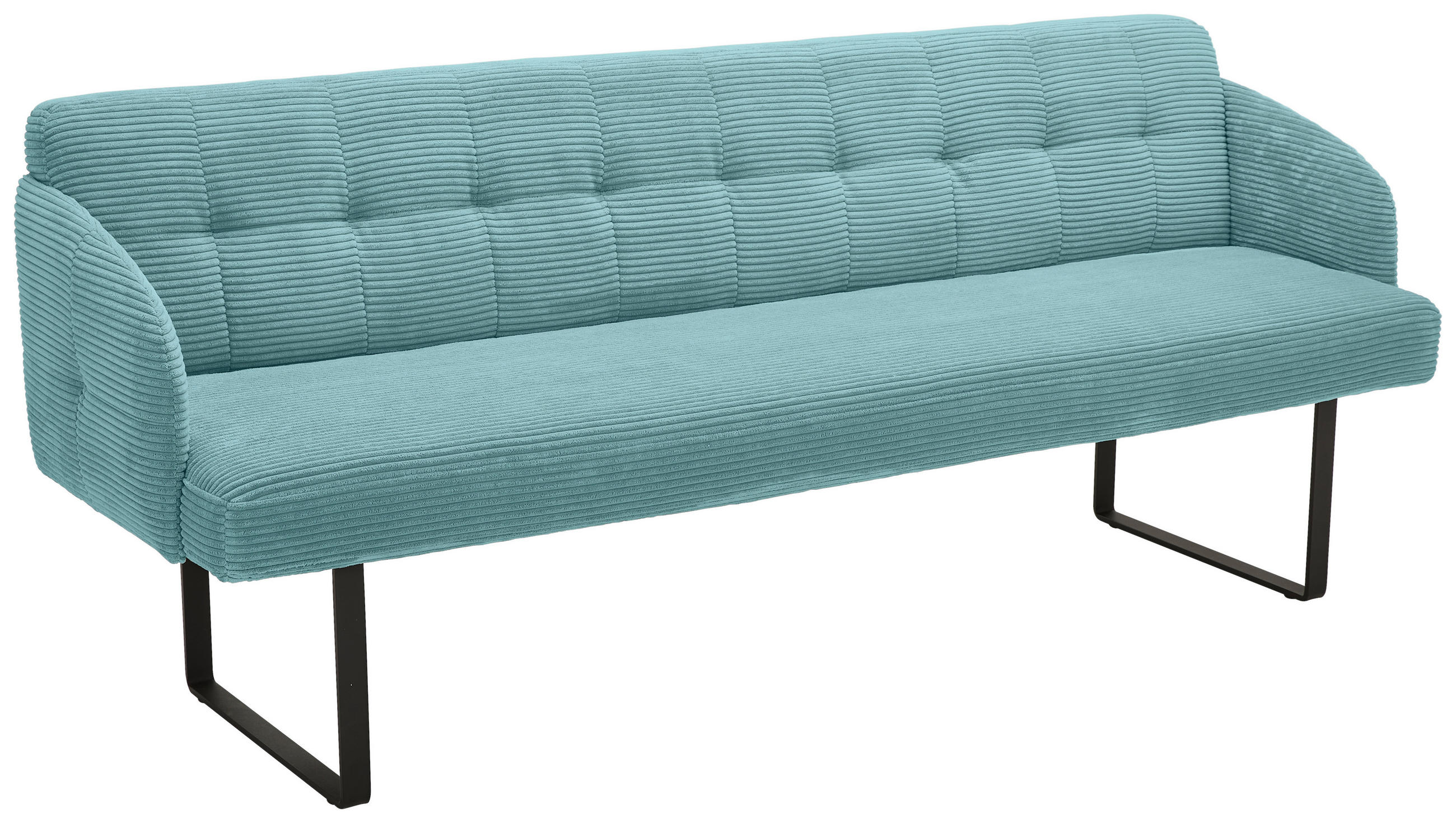 SITZBANK 217/85/69 cm Cord Petrol Metall  - Petrol/Schwarz, Design, Textil/Metall (217/85/69cm) - Musterring