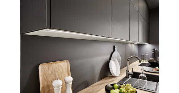 EINBAUKÜCHE   - Eichefarben/Graphitfarben, Design, Holzwerkstoff - Xora