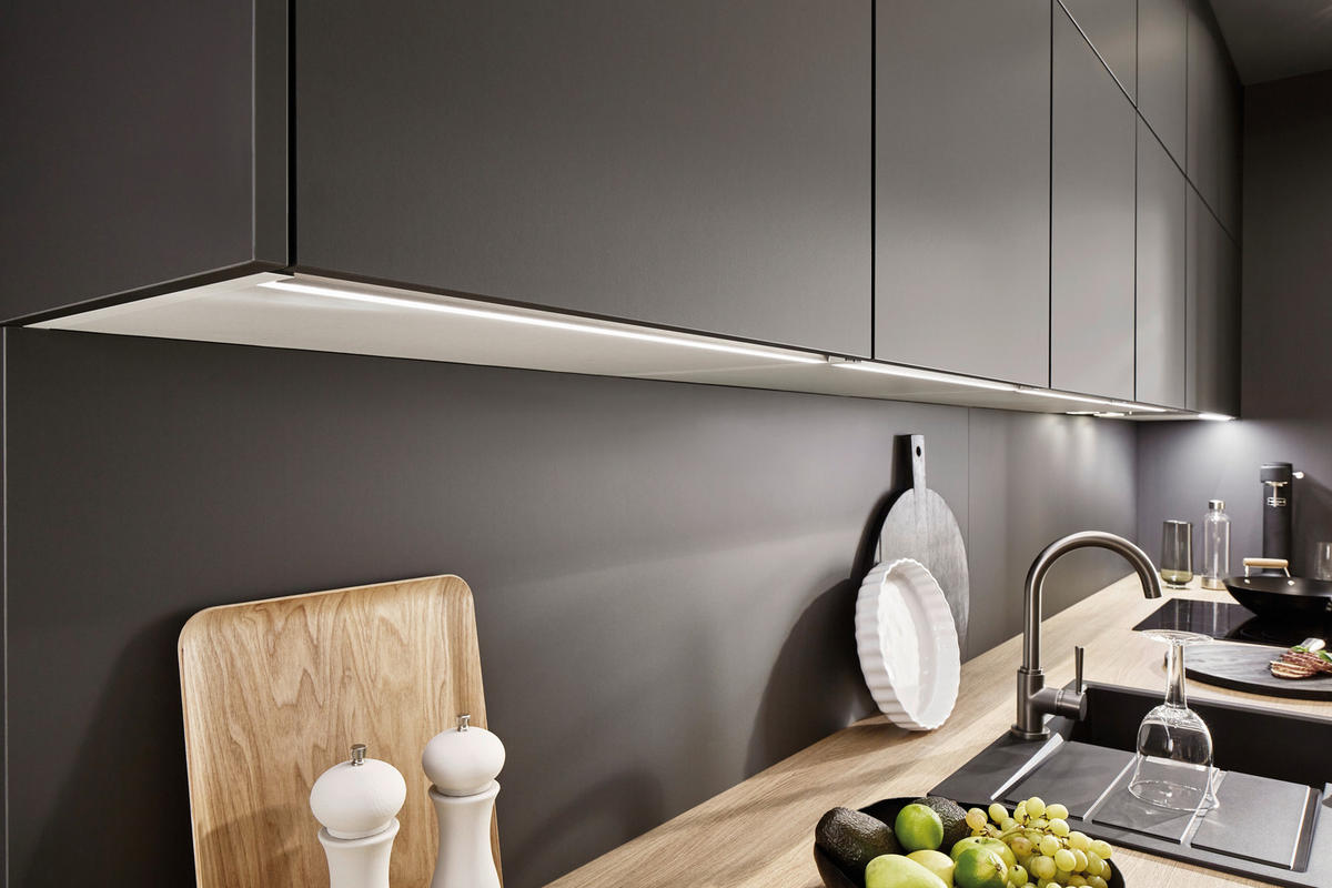 EINBAUKÜCHE   - Eichefarben/Graphitfarben, Design, Holzwerkstoff - Xora