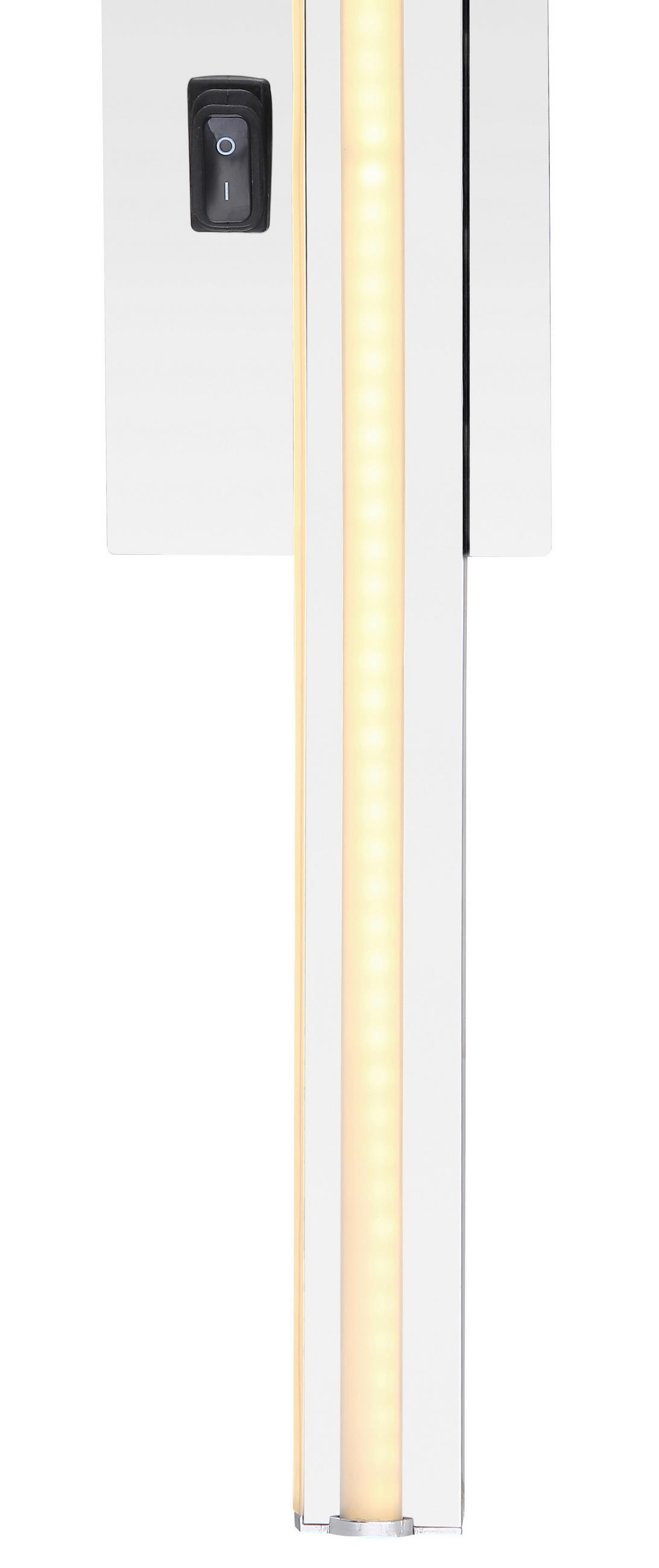 LED FALILÁMPA - krómszínű/opál, Design, műanyag/fém (10/6,2/61cm) - Globo