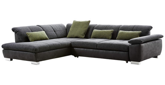 ECKSOFA Dunkelgrau Chenille  - Chromfarben/Dunkelgrau, Design, Textil (242/313cm) - Xora