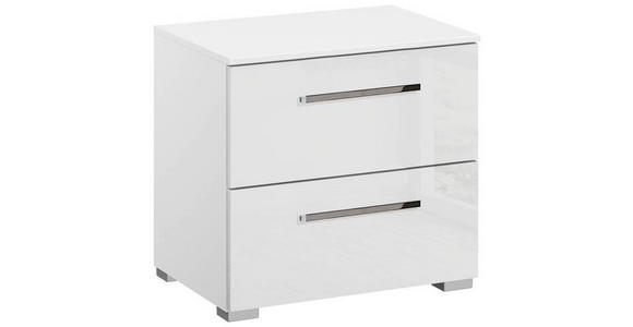 NACHTSCHRANK 50/49/42 cm - Chromfarben/Weiß Hochglanz, Design, Holzwerkstoff/Kunststoff (50/49/42cm) - Novel