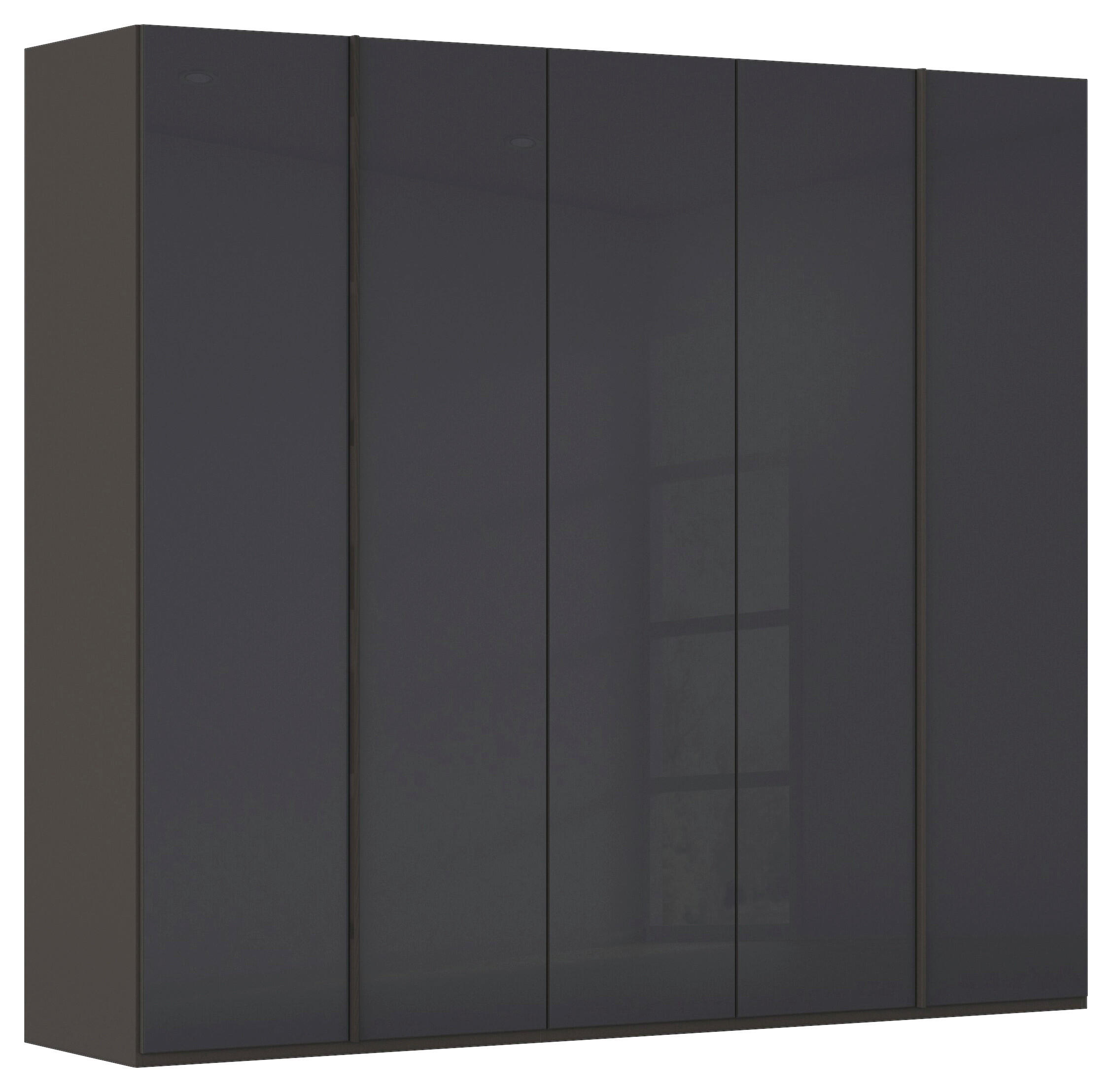 DREHTÜRENSCHRANK 251/223/61 cm,  in Graphitfarben, 5-türig  - Graphitfarben, Basics, Glas/Holzwerkstoff (251/223/61cm) - Novel