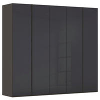 DREHTÜRENSCHRANK 251/223/61 cm,  in Graphitfarben, 5-türig  - Graphitfarben, Basics, Glas/Holzwerkstoff (251/223/61cm) - Novel