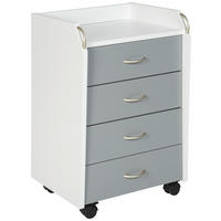 KONTAJNER NA KOLIESKACH, 40/65/36 cm - sivá/biela, Konventionell, kompozitné drevo/plast (40/65/36cm) - MID.YOU