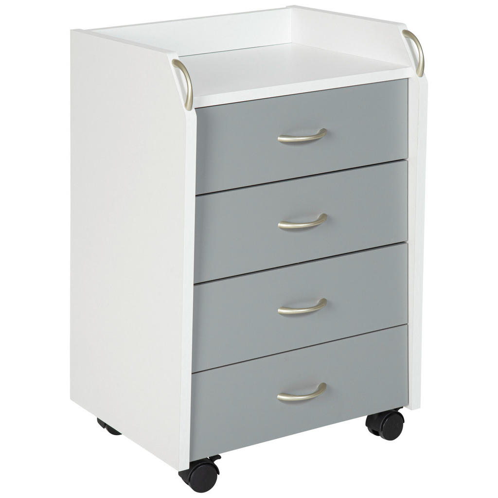 Rollcontainer Weiß/grau Printi Bxhxt 40x65x36 Cm